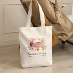 Bolso De Tela Punto con amor Yarn Crochet Basket hecho a mano<br><div class="desc">Moderno y adorable bolsos de té personalizados como freebies o regalar para pequeñas empresas de crochet de hilados hechos a mano.</div>