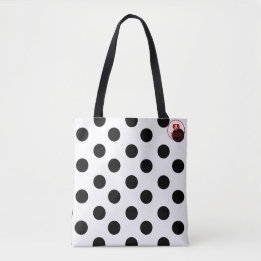 Bolso De Tela Punto de polka extra grande - Tote