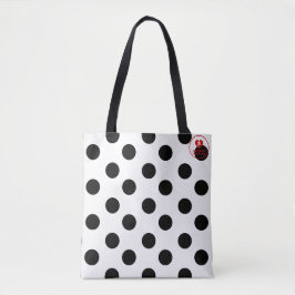 Bolso De Tela Punto de polka extra grande - Tote