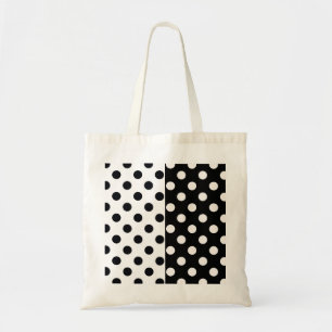 Bolso De Tela Punto de Polka Inverso de la mitad de color blanco