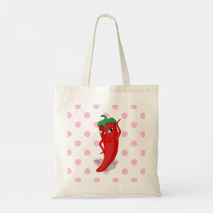 Bolso De Tela Punto de Polka Rosa de Diva de Pimiento Caliente R