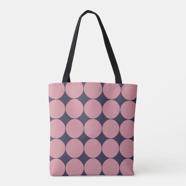 Bolso De Tela Punto de polka rosa moderno y elegante (Reverso)