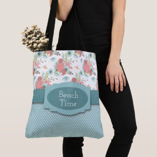 Bolso De Tela Punto floral y polka