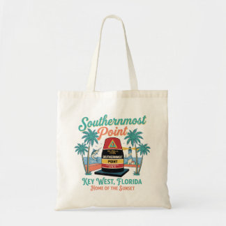 Bolso De Tela Punto más meridional Key West Vibra Tropical Retro