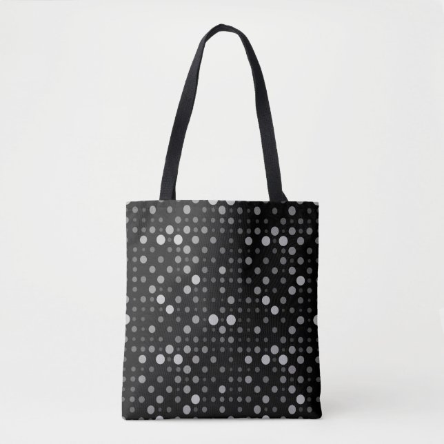 Bolso De Tela Punto Polka 01.Negro gris BG (Anverso)
