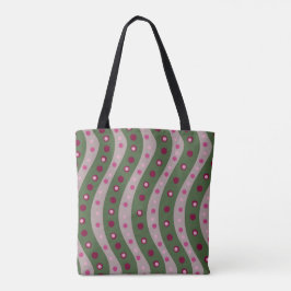 Bolso De Tela Punto Polka Magenta Pink Green Springtime Patterad