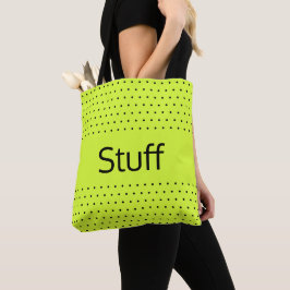 Bolso De Tela Punto Polka Negro Patterado