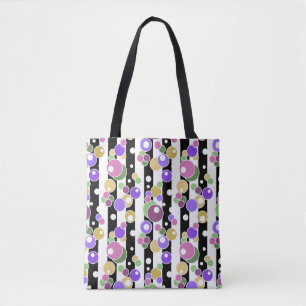 Bolso De Tela Punto retro, rayado y polka