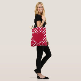 Bolso De Tela Puntos blancos rojos + polka