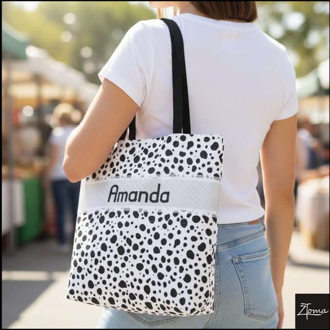 Bolso De Tela Puntos dálmatas con nombre (Subido por el creador)