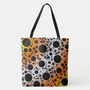 Bolso De Tela Puntos de burbuja espacial - Amarillo/Naranja/Blan