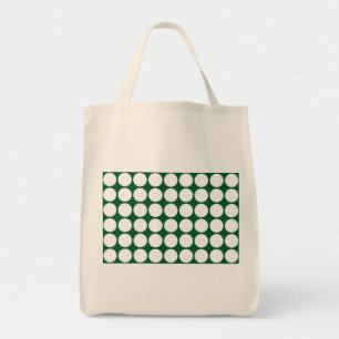 Bolso De Tela Puntos de Polka Blanco sobre el Verde