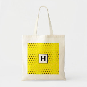 Bolso De Tela Puntos de polka blancos y negros