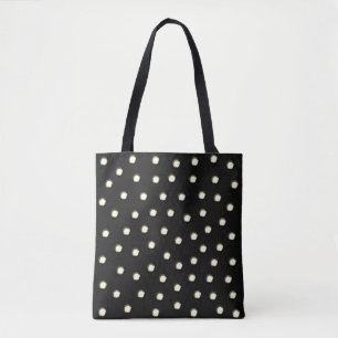Bolso De Tela Puntos de polka en blanco de diseño metálico recup