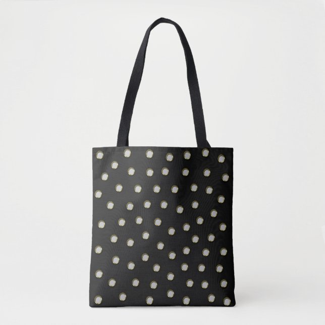 Bolso De Tela Puntos de polka en diseño metálico recuperado de L (Anverso)