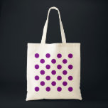 Bolso De Tela Puntos de polka morado y blanco<br><div class="desc">Puntos de polka morado y blanco</div>