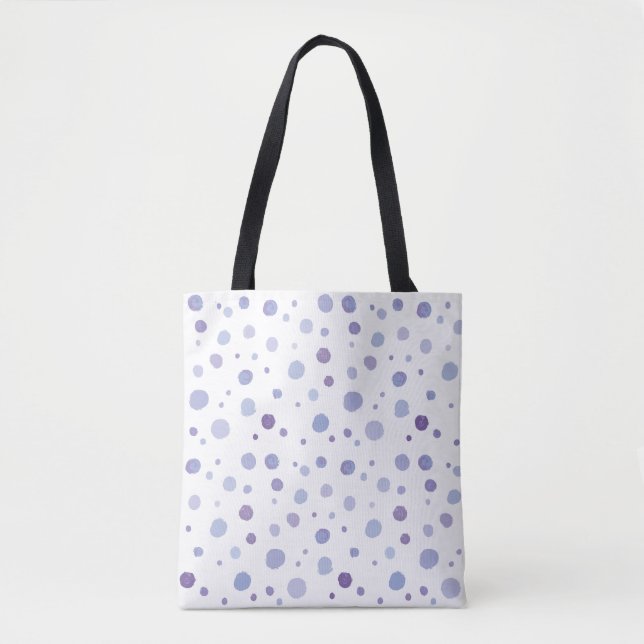 Bolso De Tela puntos de polka pintados a mano (Anverso)