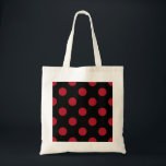 Bolso De Tela Puntos de polka rojos y negros<br><div class="desc">Puntos de polka rojos y negros</div>