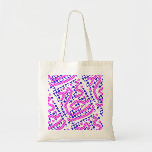 Bolso De Tela puntos de polka rosa/ azul brillante Thunder_Cove
