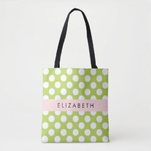 Bolso De Tela Puntos de Polka Verde, Patrón de Punto de Polka, S