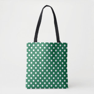 Bolso De Tela puntos de polka verdes, blancos y verdes
