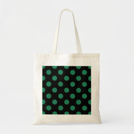 Bolso De Tela Puntos de polka verdes y negros