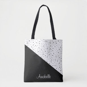 Bolso De Tela Puntos negros y blancos