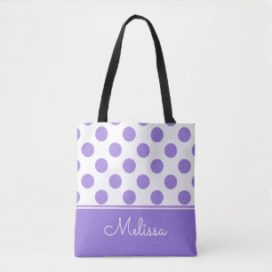 Bolso De Tela Puntos púrpura de polka Personalizado
