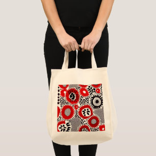 Bolso De Tela Puntos rojos y negros