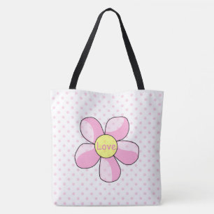 Bolso De Tela Puntos y flores de polka