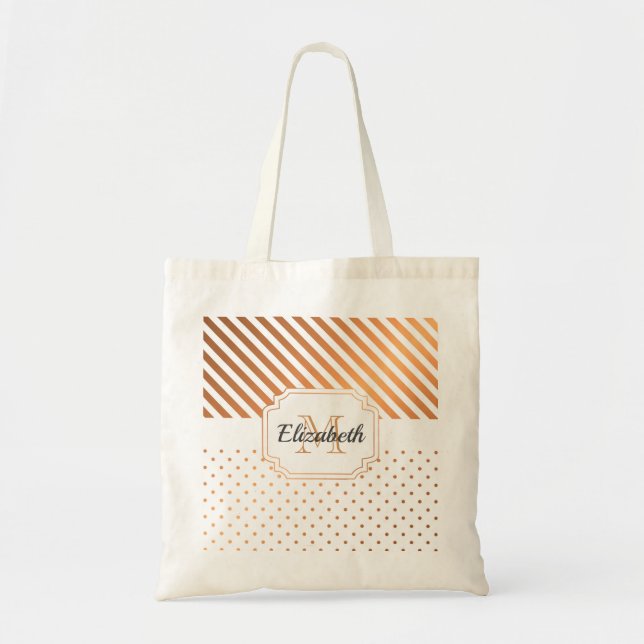 Bolso De Tela Puntos y franjas (Frente)