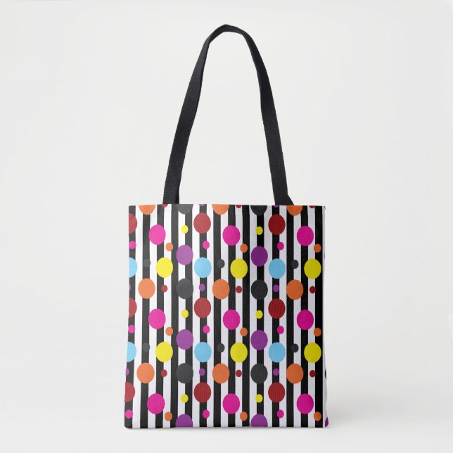Bolso De Tela Puntos Y Rayas (Anverso)