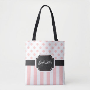 Bolso De Tela Puntos y rayas