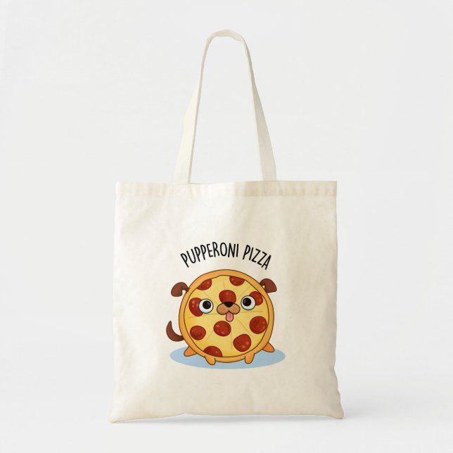 Bolso De Tela Pupperoni Pizza Funny Pizza Pun (Frente)