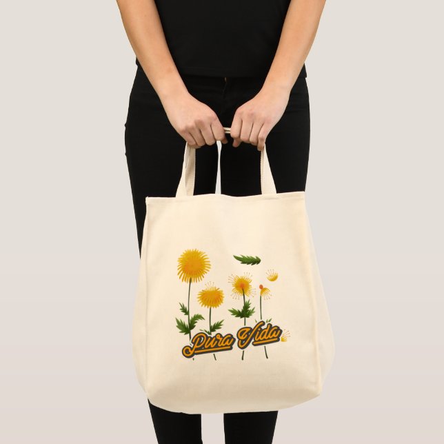 Bolso De Tela Pura Vida Costa Rica Motto Floral (Anverso (producto))