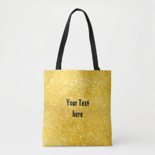 Bolso De Tela PURE GOLD Sparkles Pattern + tu texto / foto