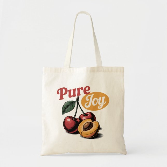 Bolso De Tela Pure Joy Cherries Apricot Retro Christian Tee (Frente)