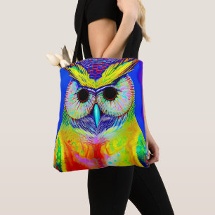 BOLSO DE TELA PURO DE TOTE DE ARTE DE OWL