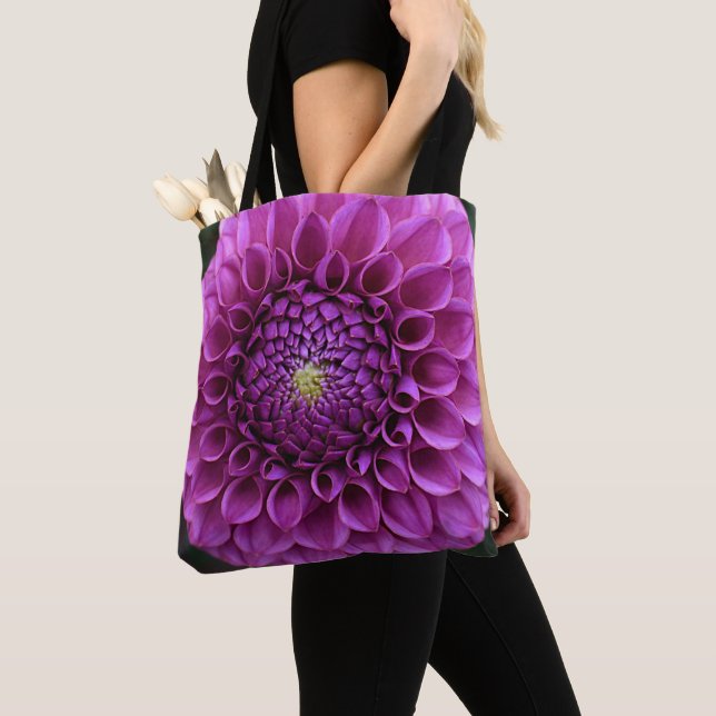 Bolso De Tela Purple Ball Dahlia (Detalle)