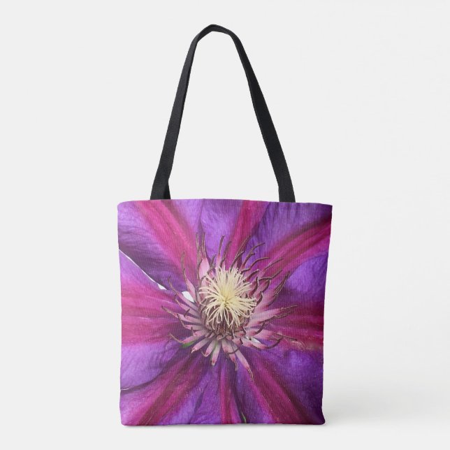 Bolso De Tela Purple Clematis Blossom (Reverso)
