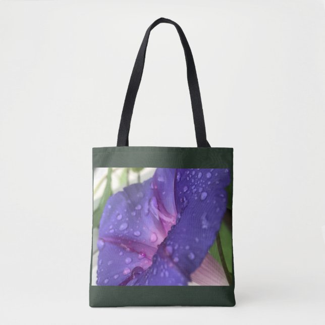 Bolso De Tela Purple Dewdrop Morning Glory  (Anverso)
