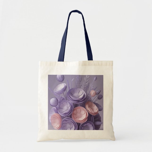 Bolso De Tela "Purple Flower Jumbo Tote Bag - Diseño Ai (Frente)