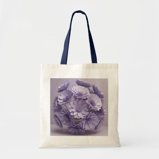 Bolso De Tela "Purple Flower Jumbo Tote Bag - Diseño Ai (Frente)