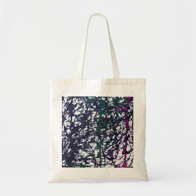 Bolso De Tela Purple, Green, Pink, Marble Artwork (Frente)