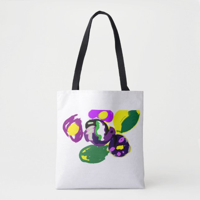 Bolso De Tela Purple hummingbird and flowers  (Anverso)