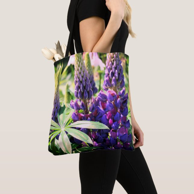 Bolso De Tela Purple Lupine Flower Trio  (Detalle)
