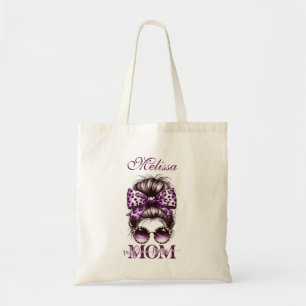 Bolso De Tela Purple Messy Bun Mom Wife Boss