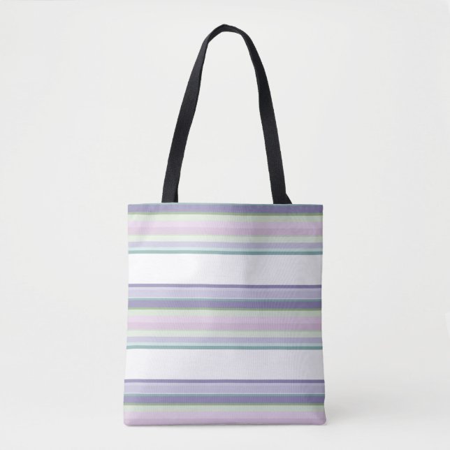Bolso De Tela Purple, Neptune, sea green, and Lavender stripes (Anverso)