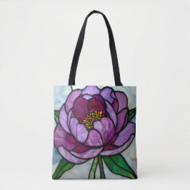 Bolso De Tela Purple Peony Stained