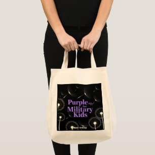 Bolso De Tela Purple Up for Military Kids Dandelion Show Support